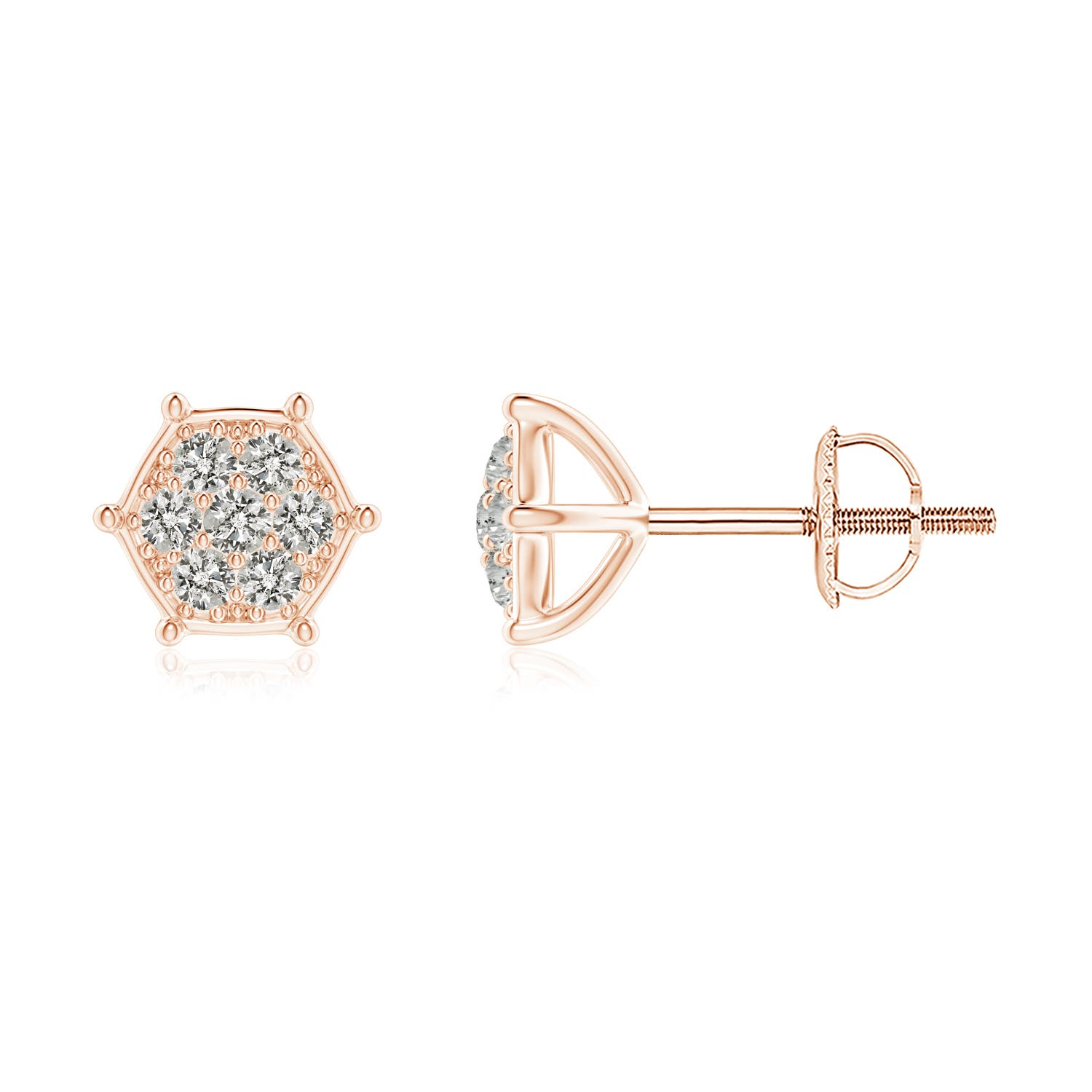 PavÃ©-Set Diamond Hexagon Stud Earrings