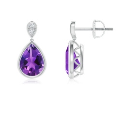 Dangle White Gold Amethyst Earrings