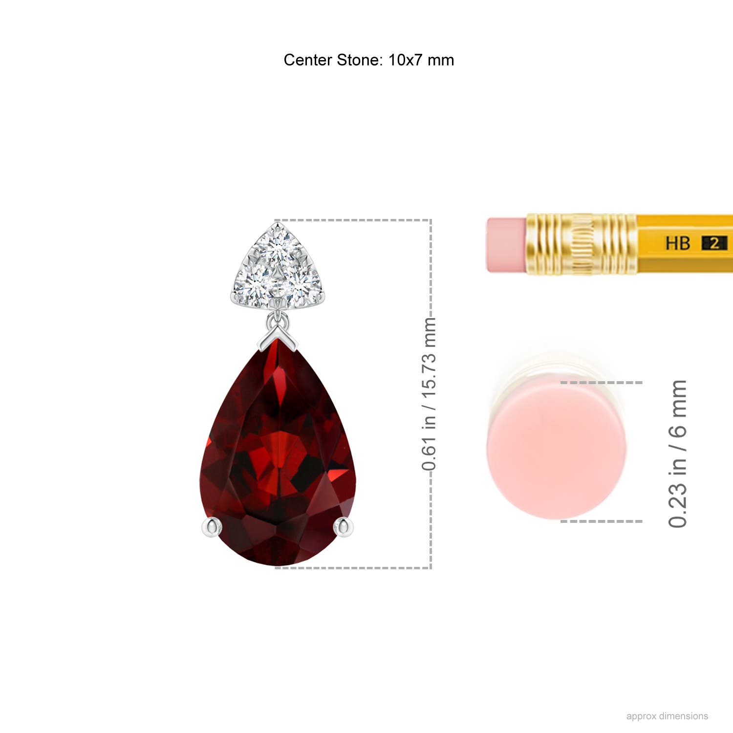 AAA - Garnet / 4.28 CT / 14 KT White Gold