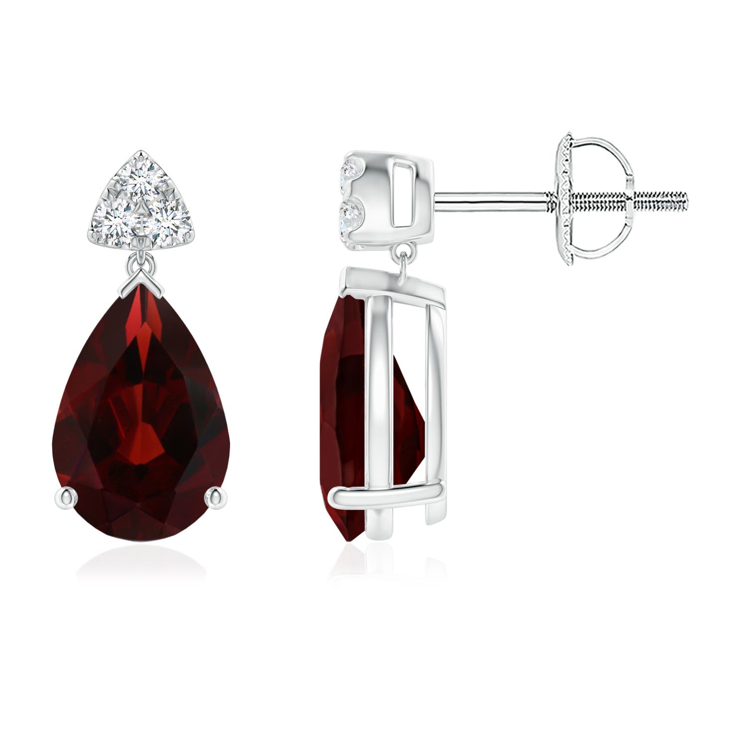 AA - Garnet / 3.07 CT / 14 KT White Gold