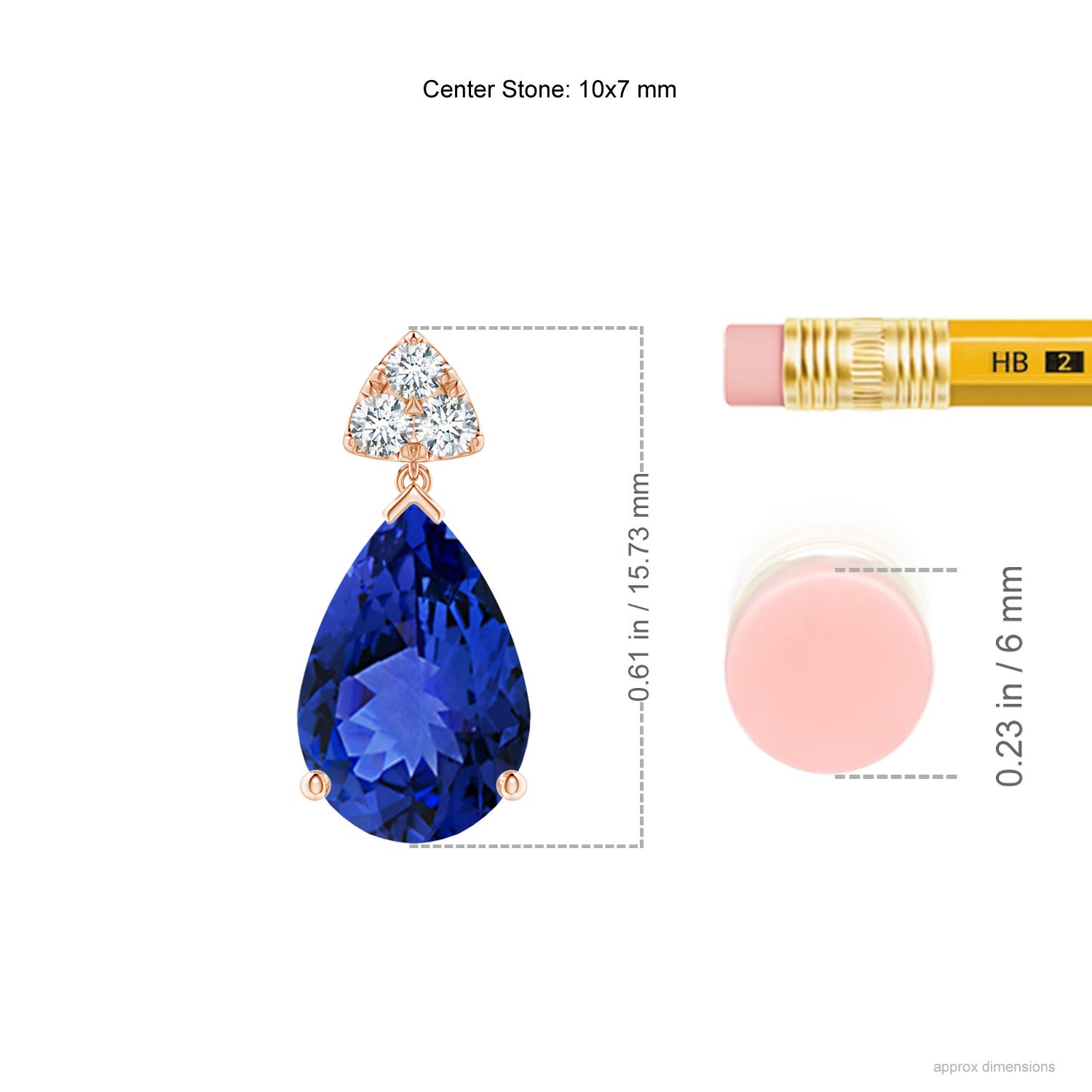 AAA - Tanzanite / 3.98 CT / 14 KT Rose Gold