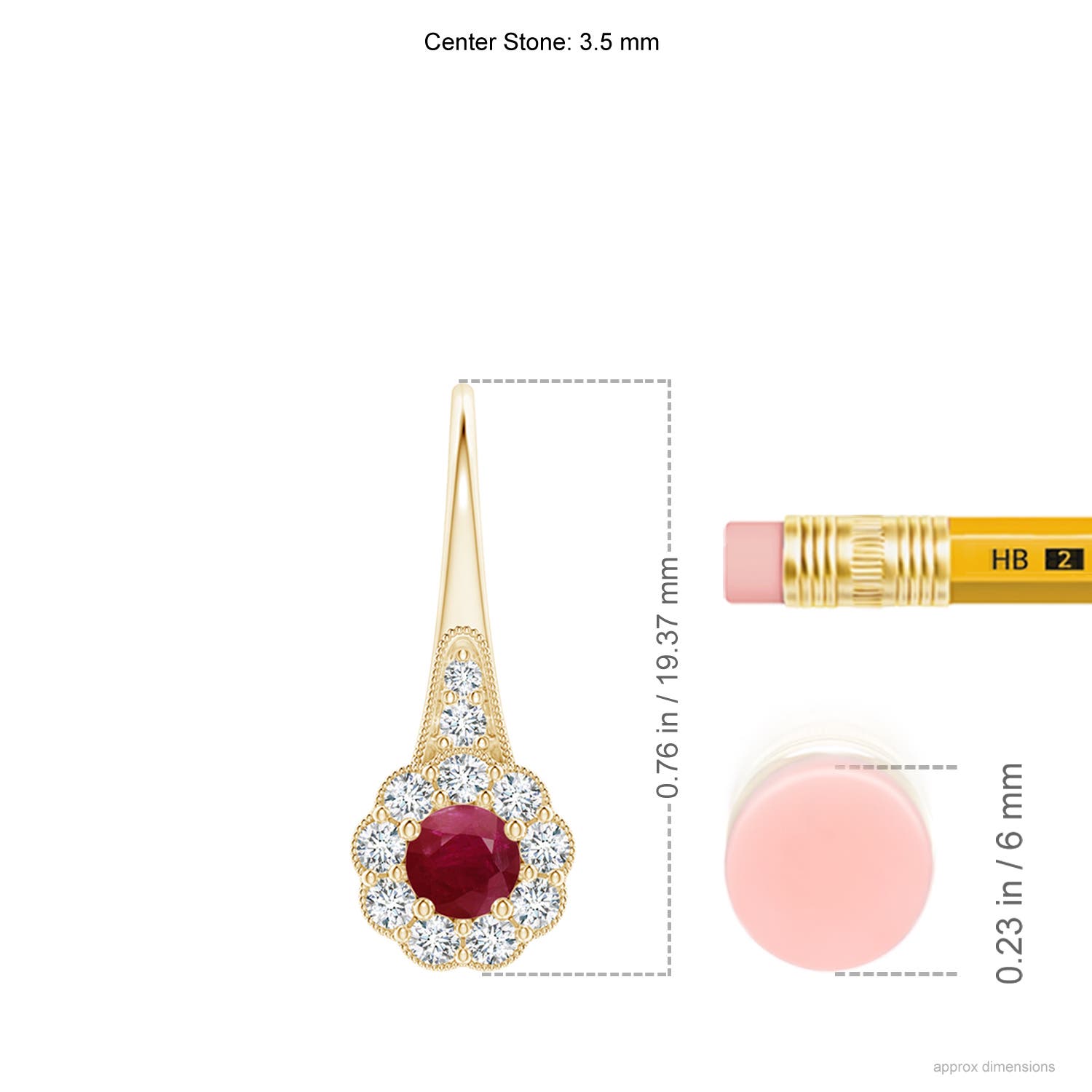 A - Ruby / 0.83 CT / 14 KT Yellow Gold