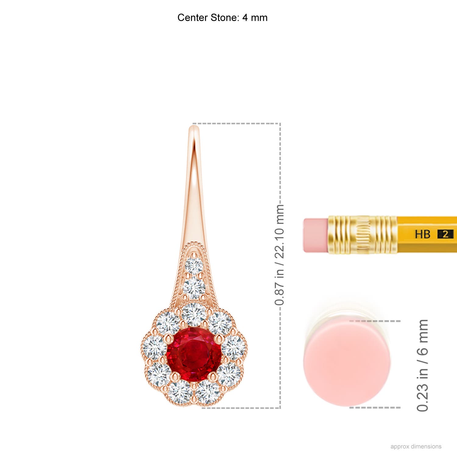 AAA - Ruby / 1.2 CT / 14 KT Rose Gold