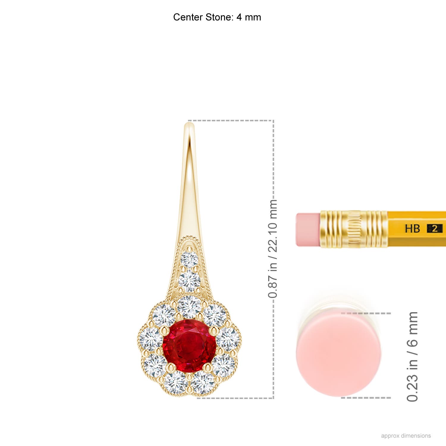 AAA - Ruby / 1.2 CT / 14 KT Yellow Gold