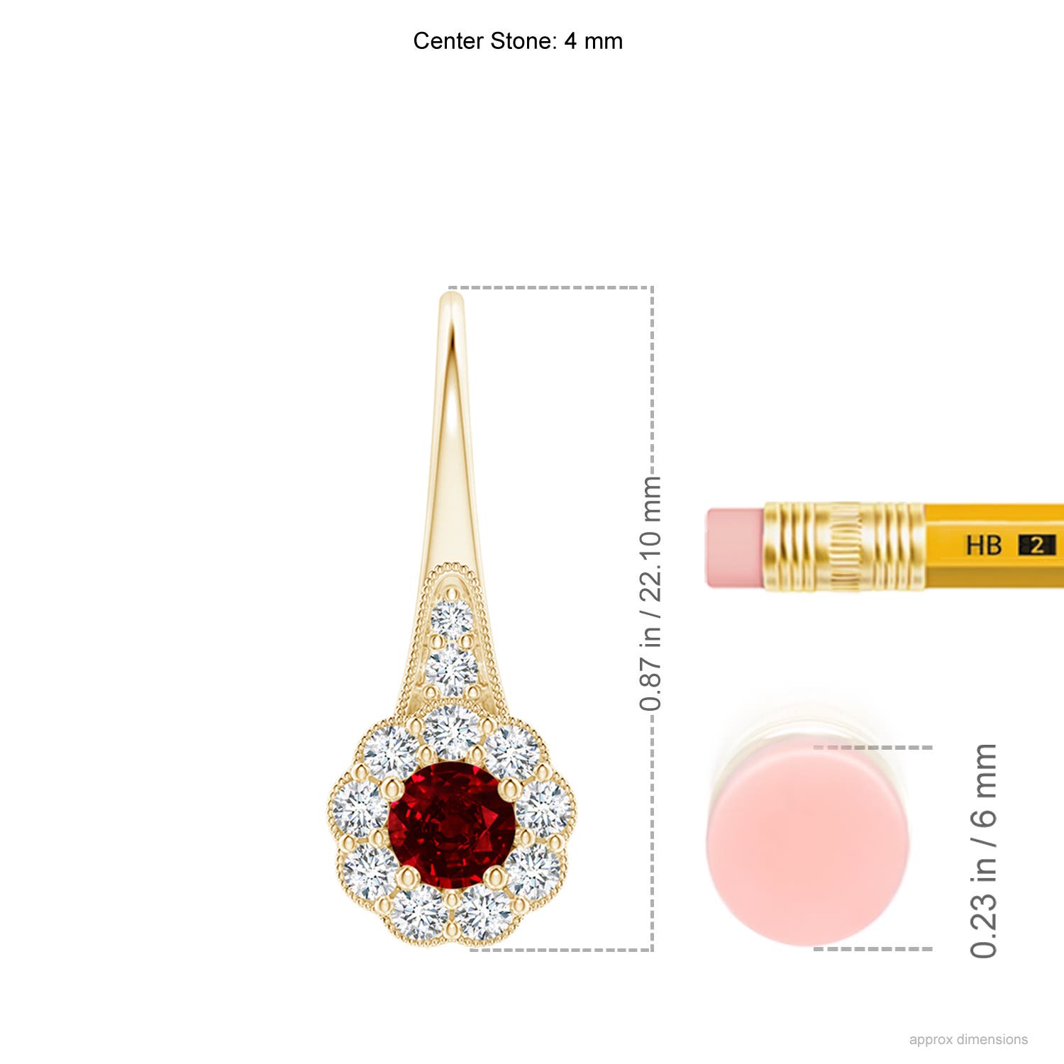 AAAA - Ruby / 1.2 CT / 14 KT Yellow Gold