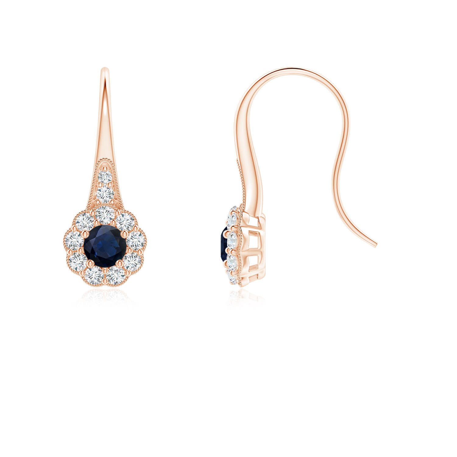 A - Blue Sapphire / 0.81 CT / 14 KT Rose Gold