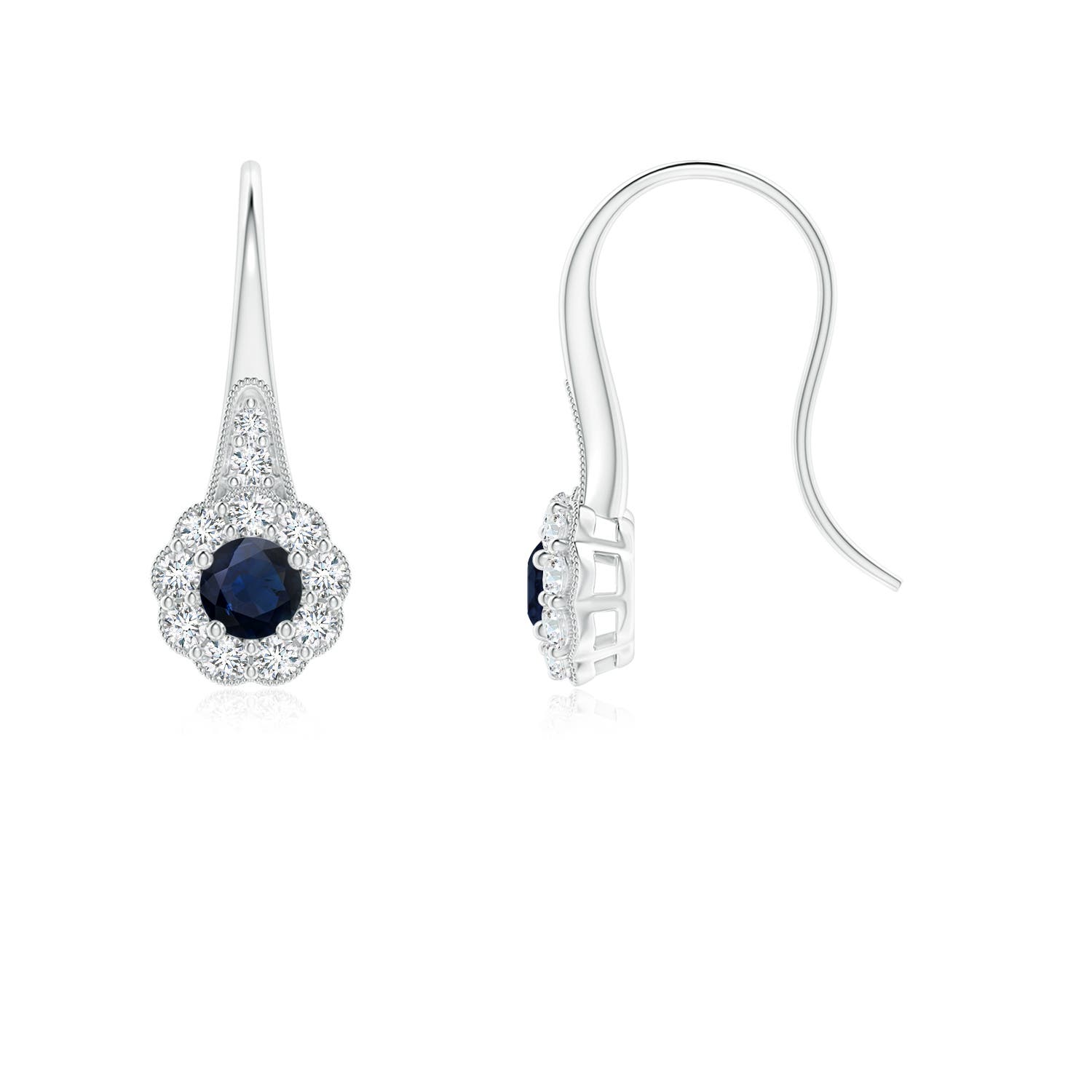 A - Blue Sapphire / 0.81 CT / 14 KT White Gold