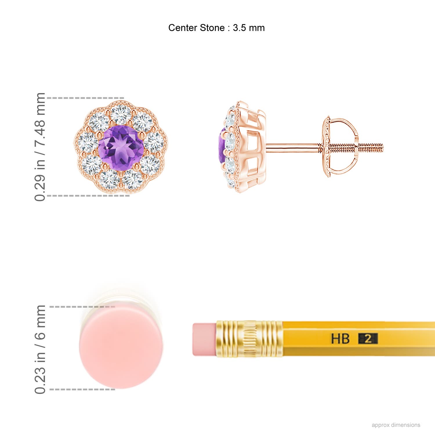 A - Amethyst / 0.64 CT / 14 KT Rose Gold