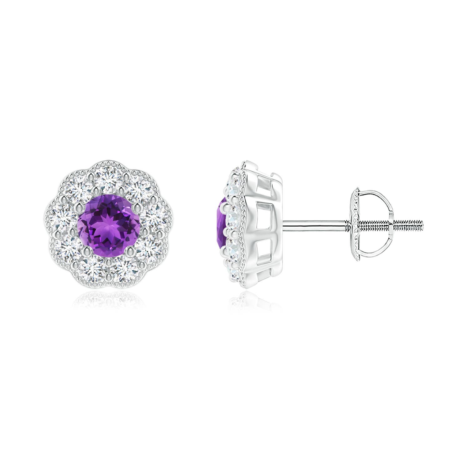 AAA - Amethyst / 0.95 CT / 14 KT White Gold