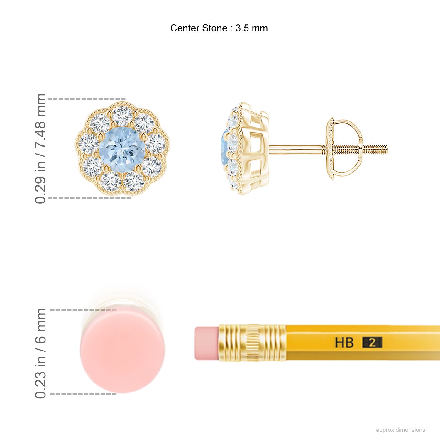 AA - Aquamarine / 0.62 CT / 14 KT Yellow Gold