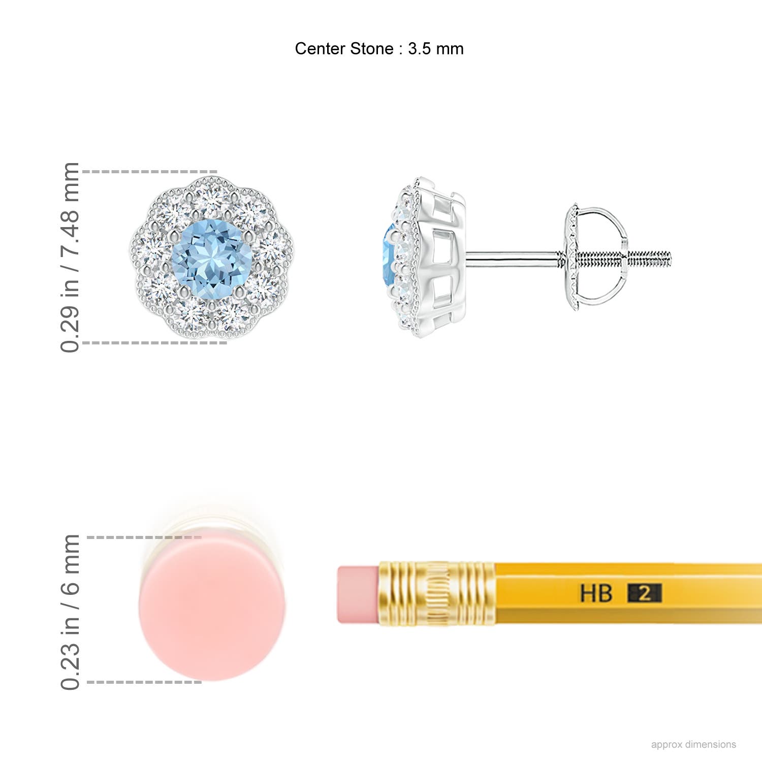 AAA - Aquamarine / 0.62 CT / 14 KT White Gold