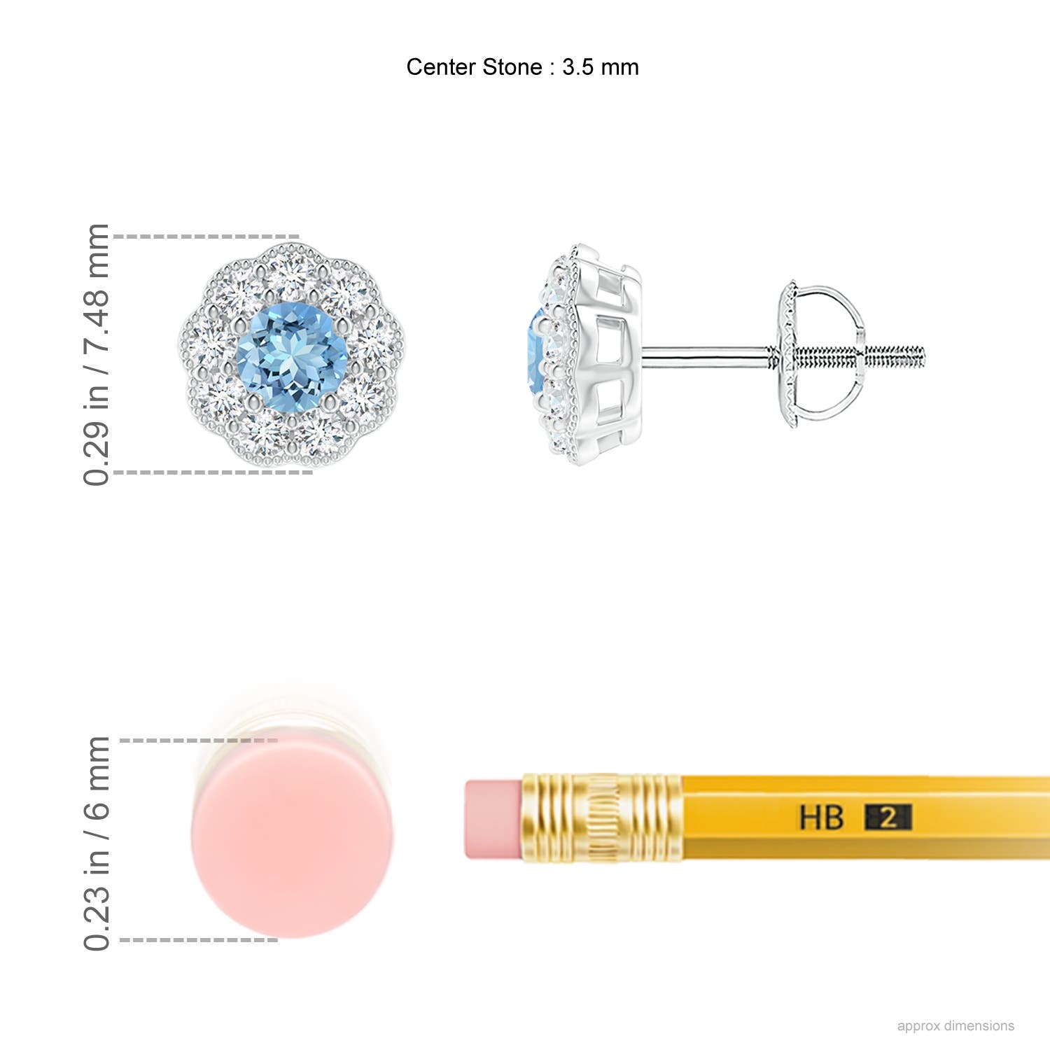 AAAA - Aquamarine / 0.62 CT / 14 KT White Gold