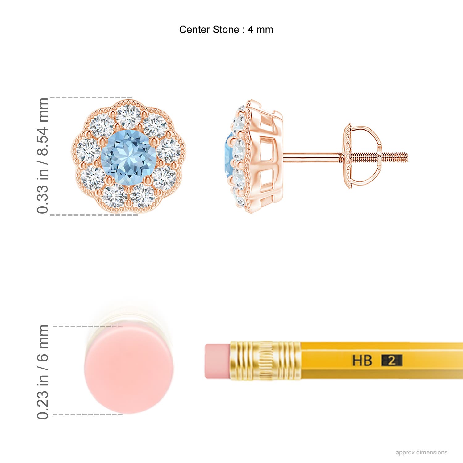 AAA - Aquamarine / 0.85 CT / 14 KT Rose Gold