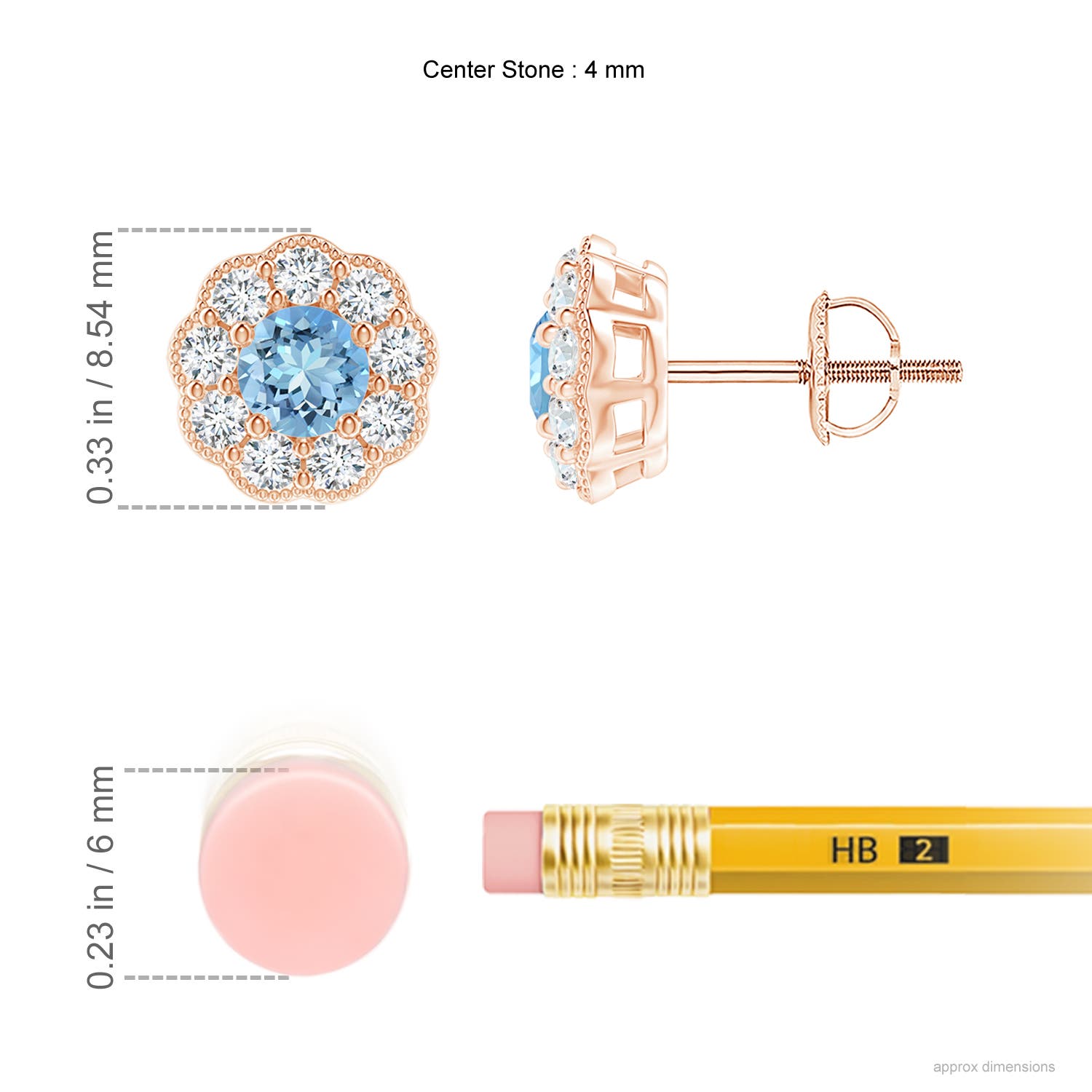 AAAA - Aquamarine / 0.85 CT / 14 KT Rose Gold