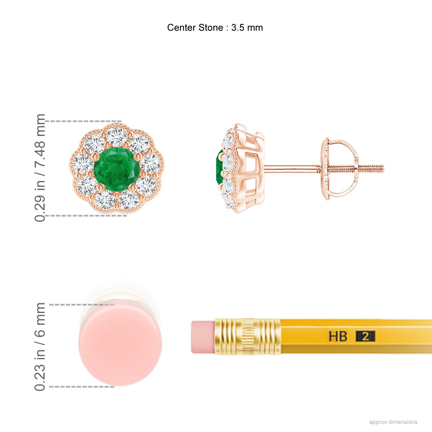 AA - Emerald / 0.62 CT / 14 KT Rose Gold