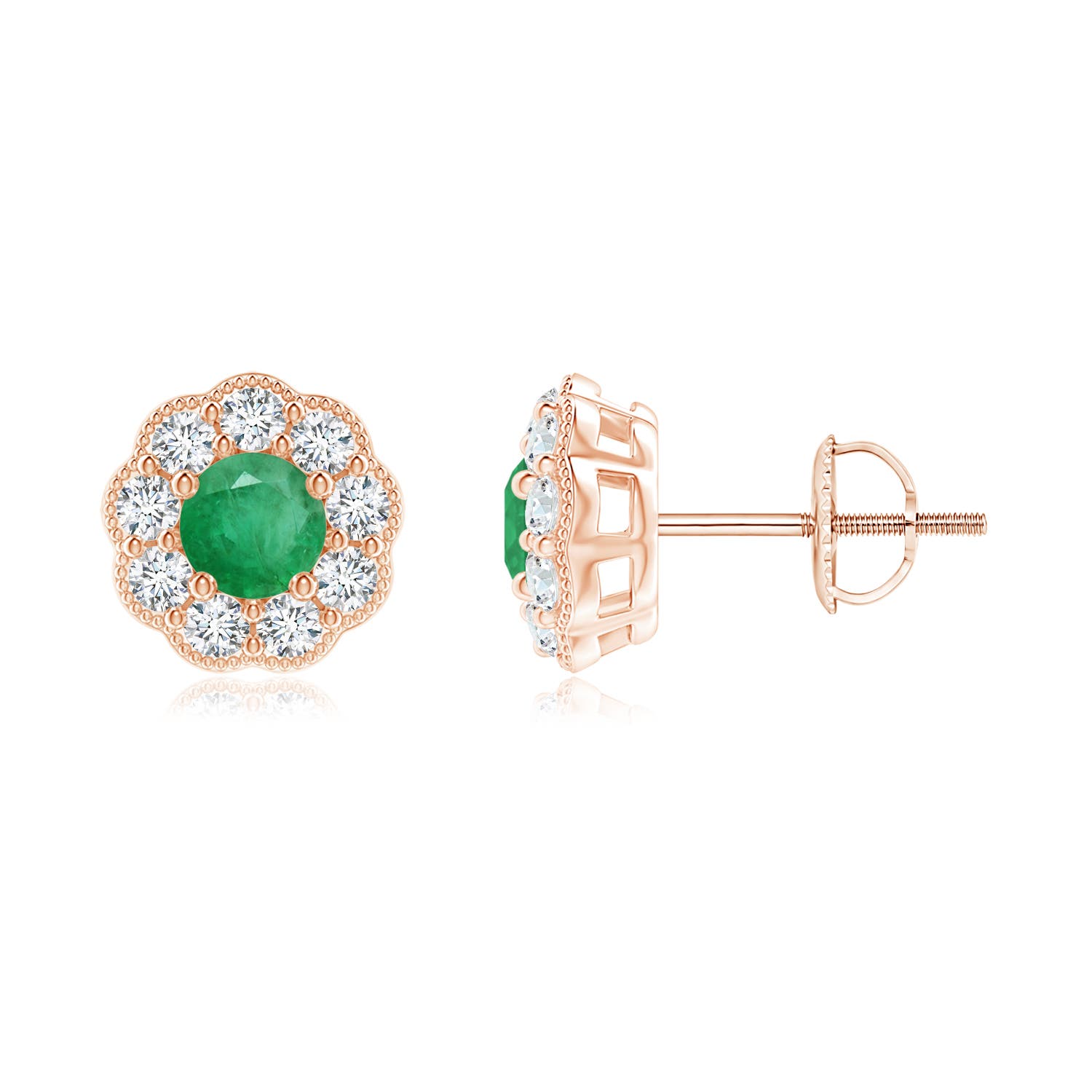 A - Emerald / 0.93 CT / 14 KT Rose Gold