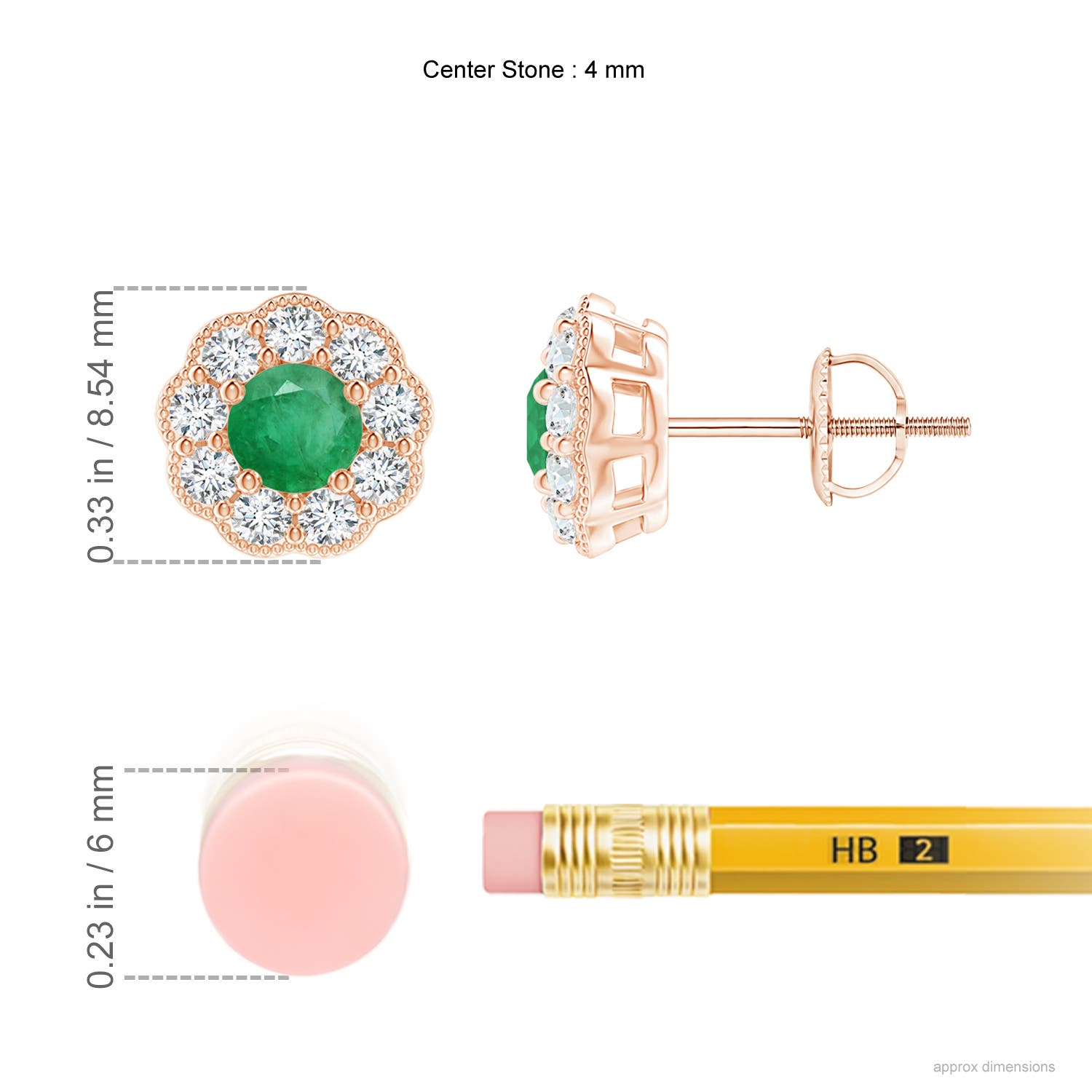 A - Emerald / 0.93 CT / 14 KT Rose Gold