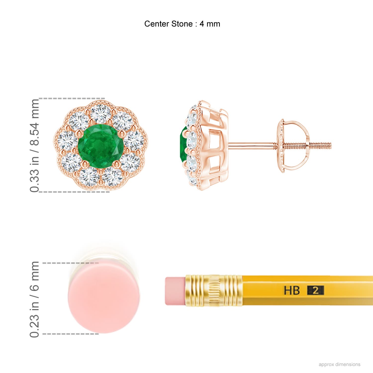 AA - Emerald / 0.93 CT / 14 KT Rose Gold