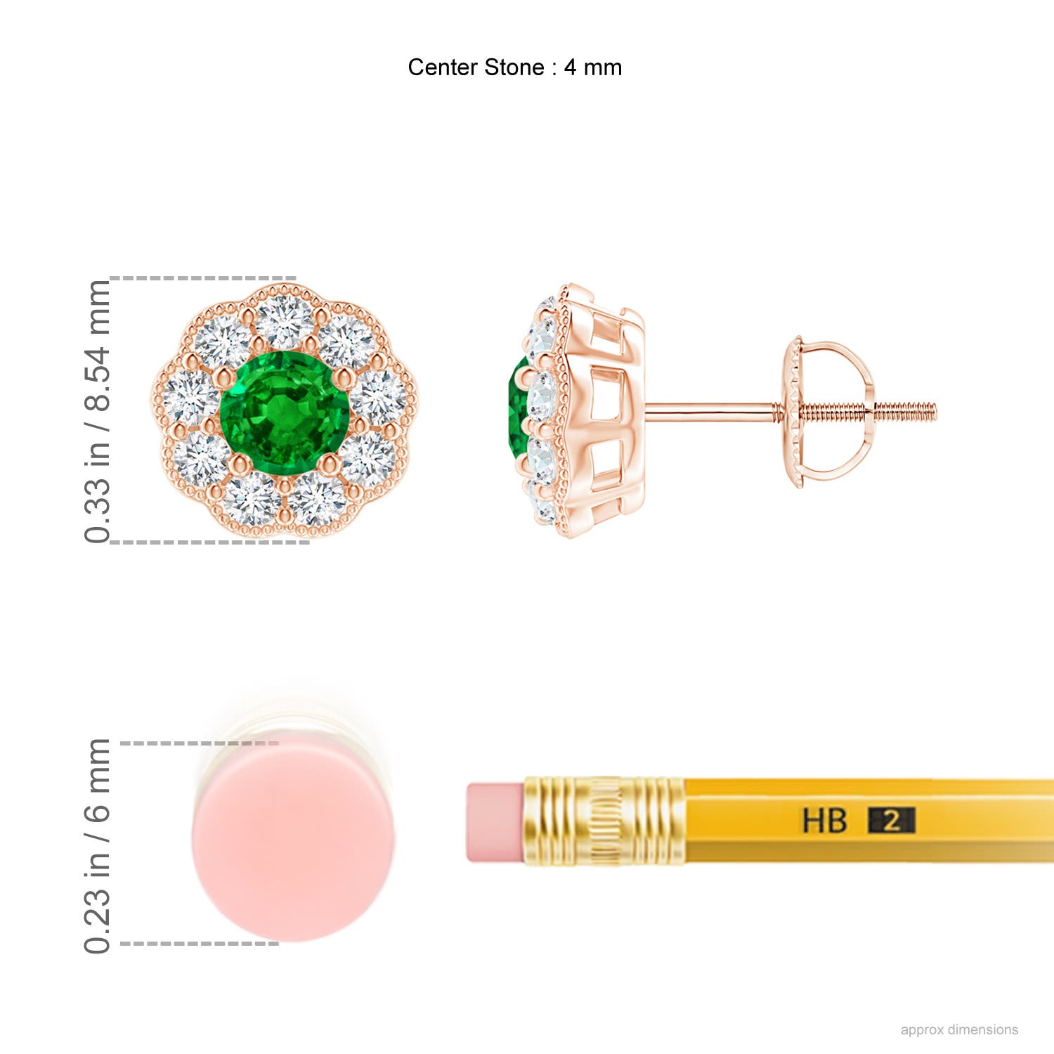 AAAA - Emerald / 0.93 CT / 14 KT Rose Gold