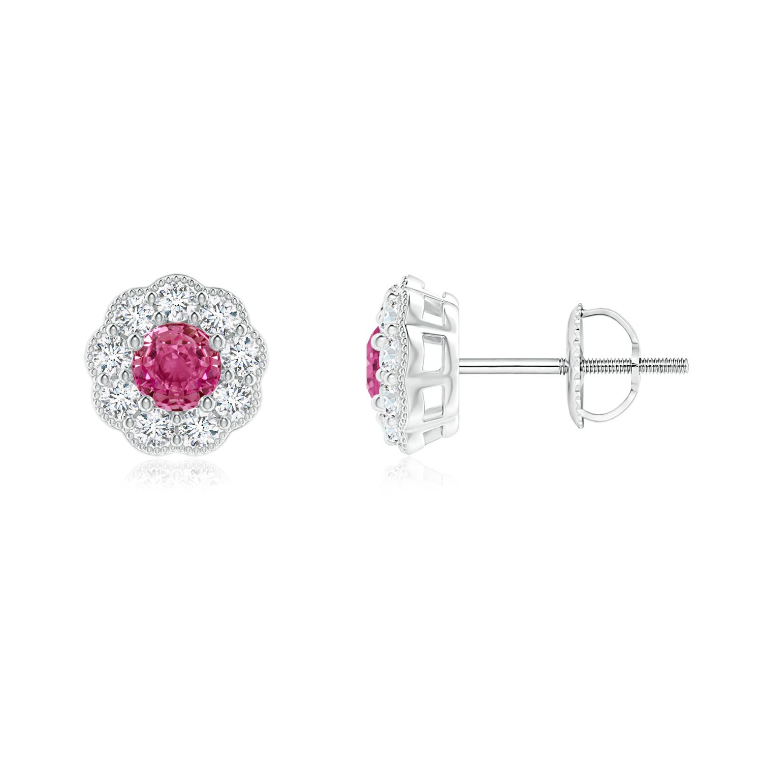 AAAA - Pink Sapphire / 0.78 CT / 14 KT White Gold