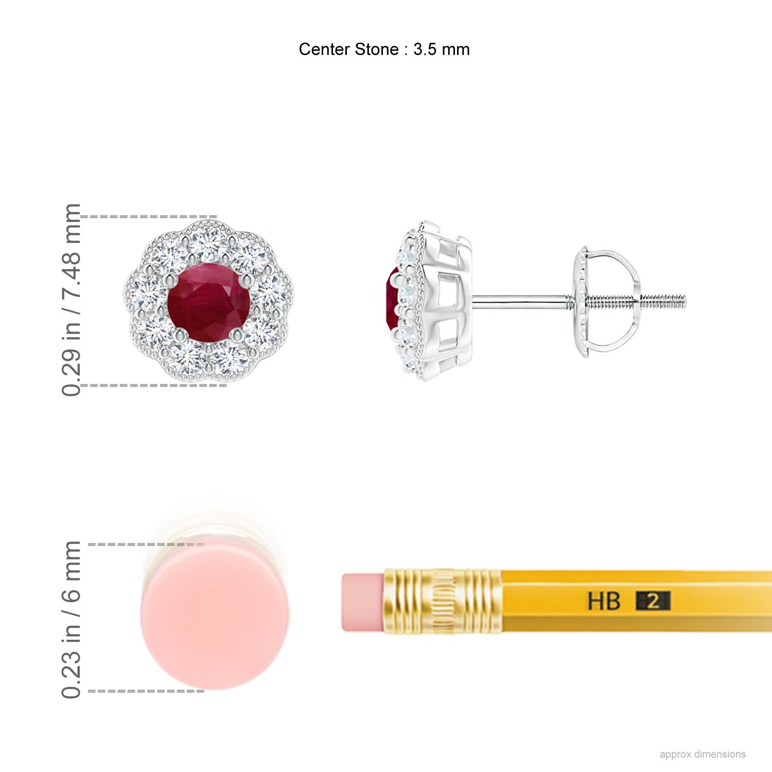 A - Ruby / 0.78 CT / 14 KT White Gold