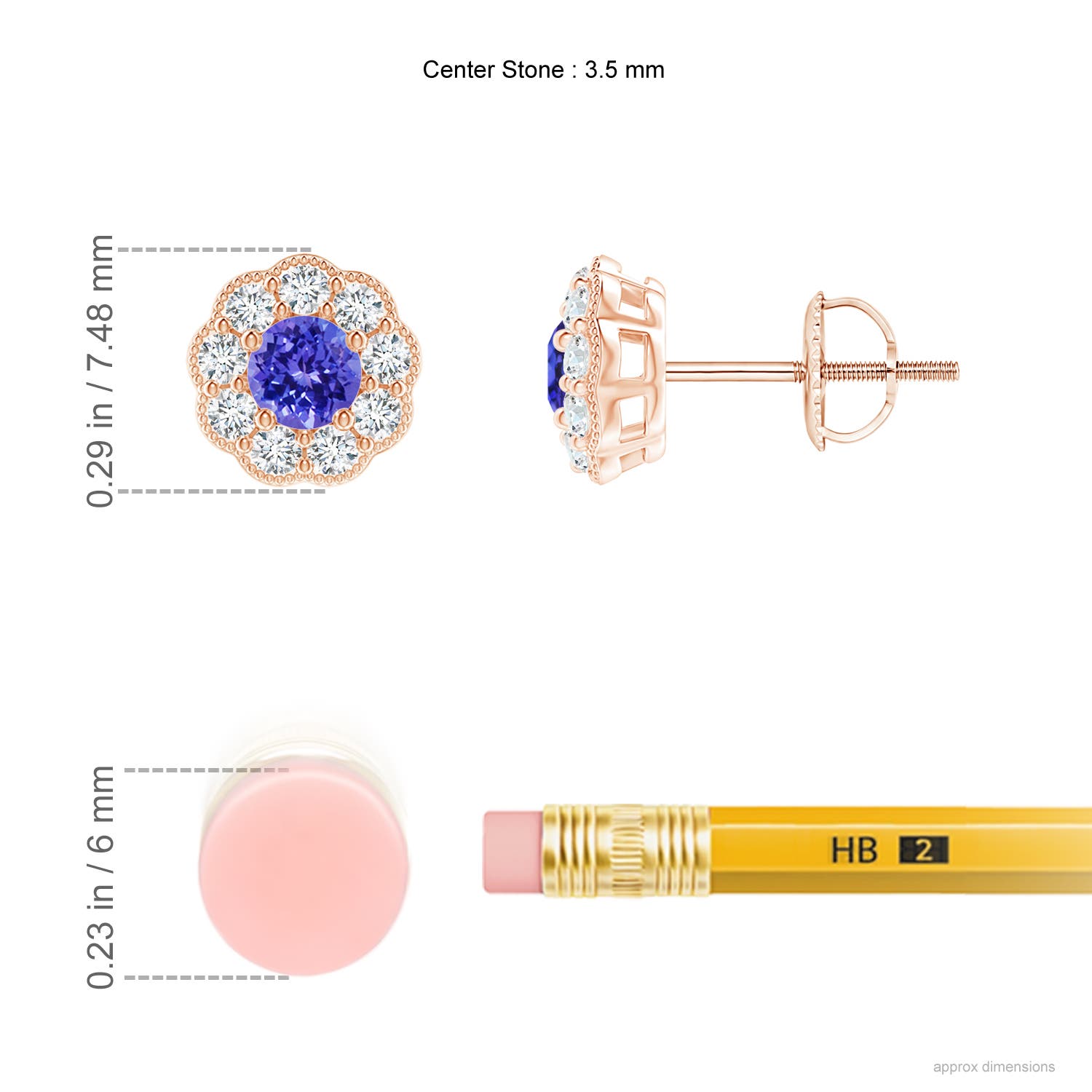 AAAA - Tanzanite / 0.68 CT / 14 KT Rose Gold