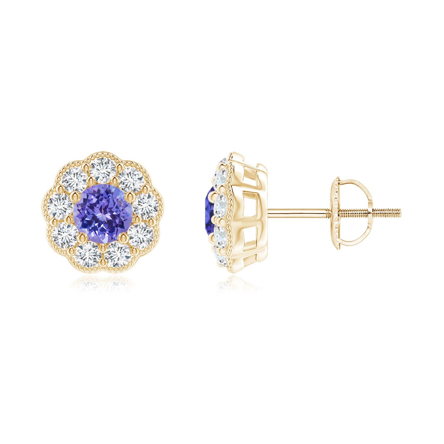 AAA - Tanzanite / 0.95 CT / 14 KT Yellow Gold