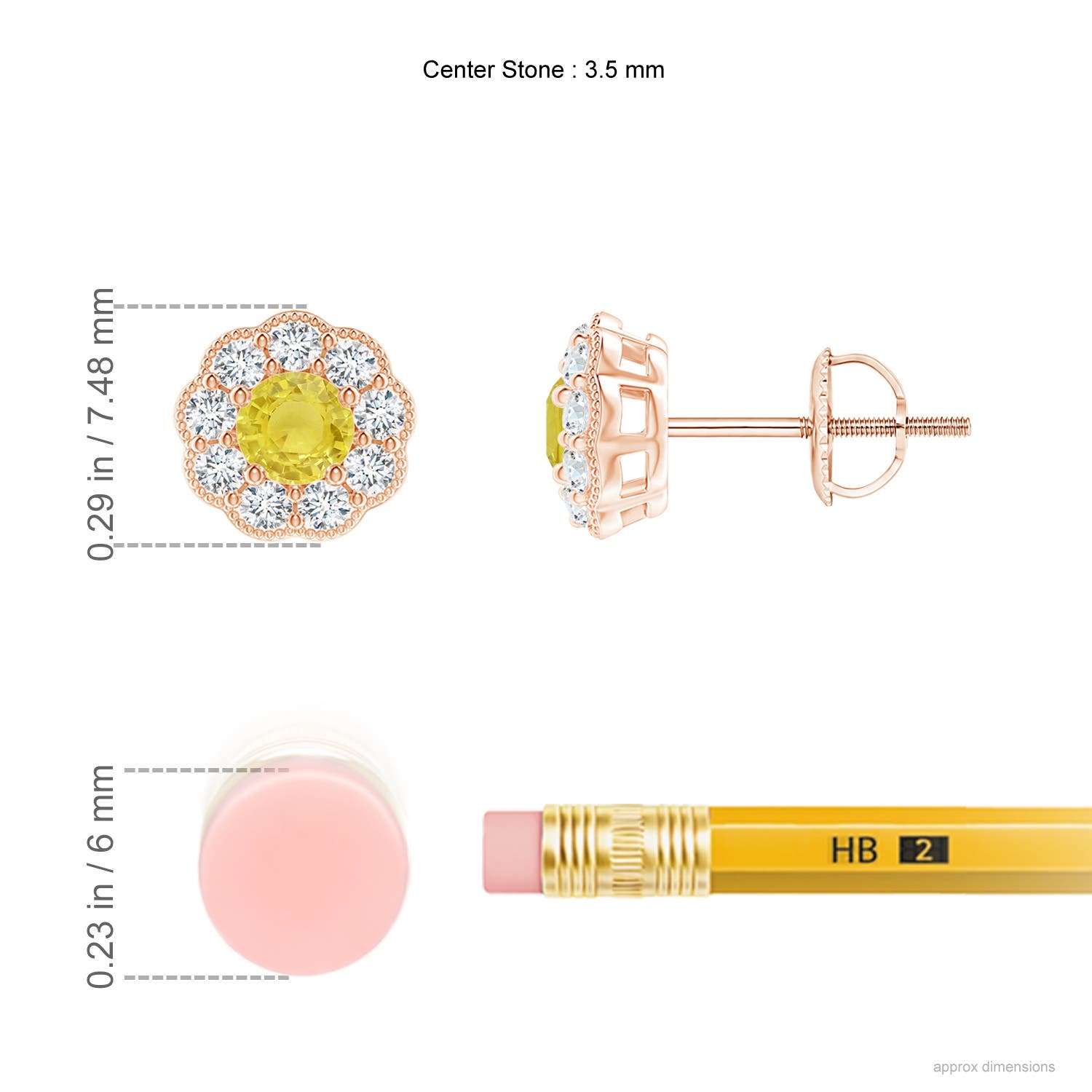 A - Yellow Sapphire / 0.72 CT / 14 KT Rose Gold