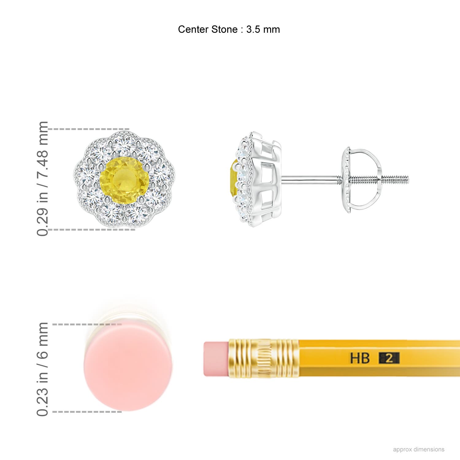 A - Yellow Sapphire / 0.72 CT / 14 KT White Gold