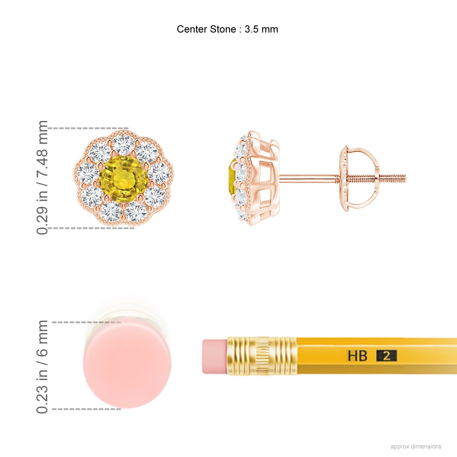 AAAA - Yellow Sapphire / 0.72 CT / 14 KT Rose Gold