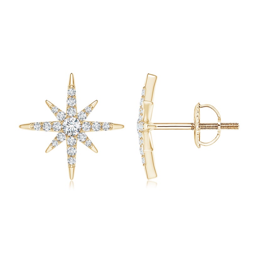 Diamond Eight-Point Starburst Stud Earrings