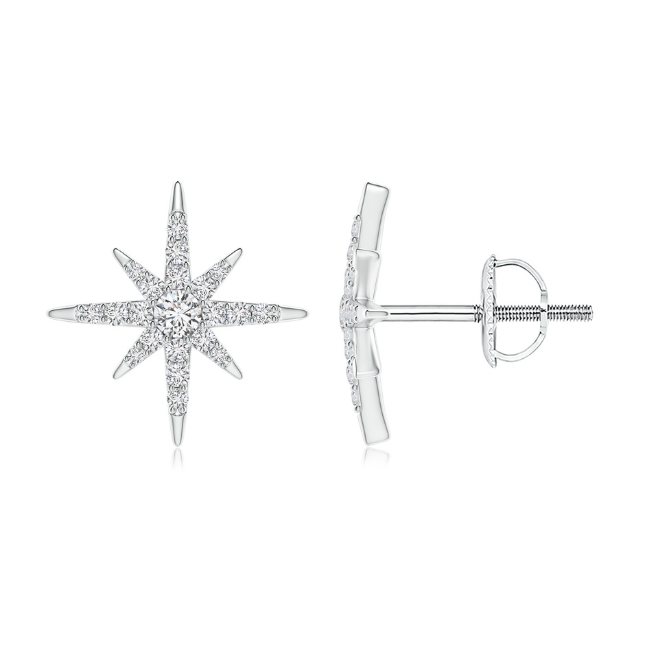 1.7mm HSI2 Diamond Eight-Point Starburst Stud Earrings in P950 Platinum 