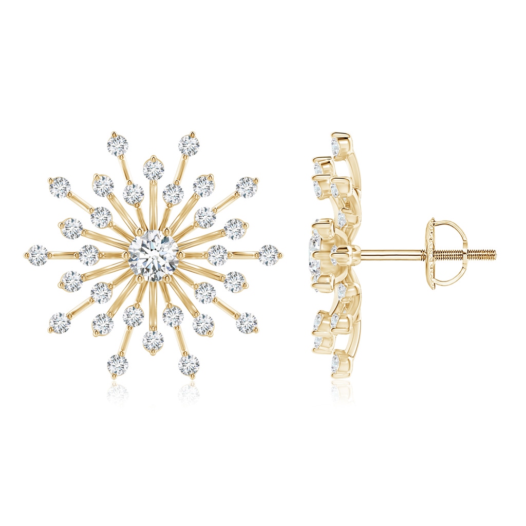 3.5mm GVS2 Prong-Set Diamond Sunburst Stud Earrings in Yellow Gold 