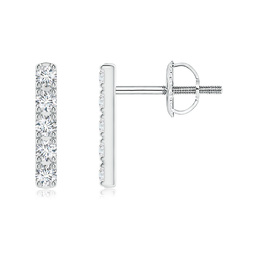 1.2mm GVS2 Prong-Set Diamond Vertical Bar Stud Earrings in P950 Platinum