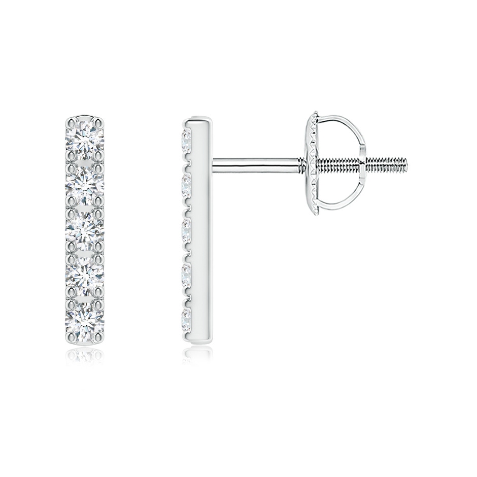 1.2mm GVS2 Prong-Set Diamond Vertical Bar Stud Earrings in White Gold 