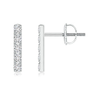 1.2mm HSI2 Prong-Set Diamond Vertical Bar Stud Earrings in White Gold