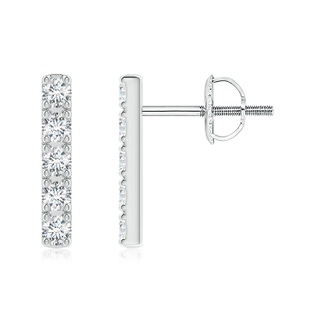 2.3mm GVS2 Prong-Set Diamond Vertical Bar Stud Earrings in White Gold