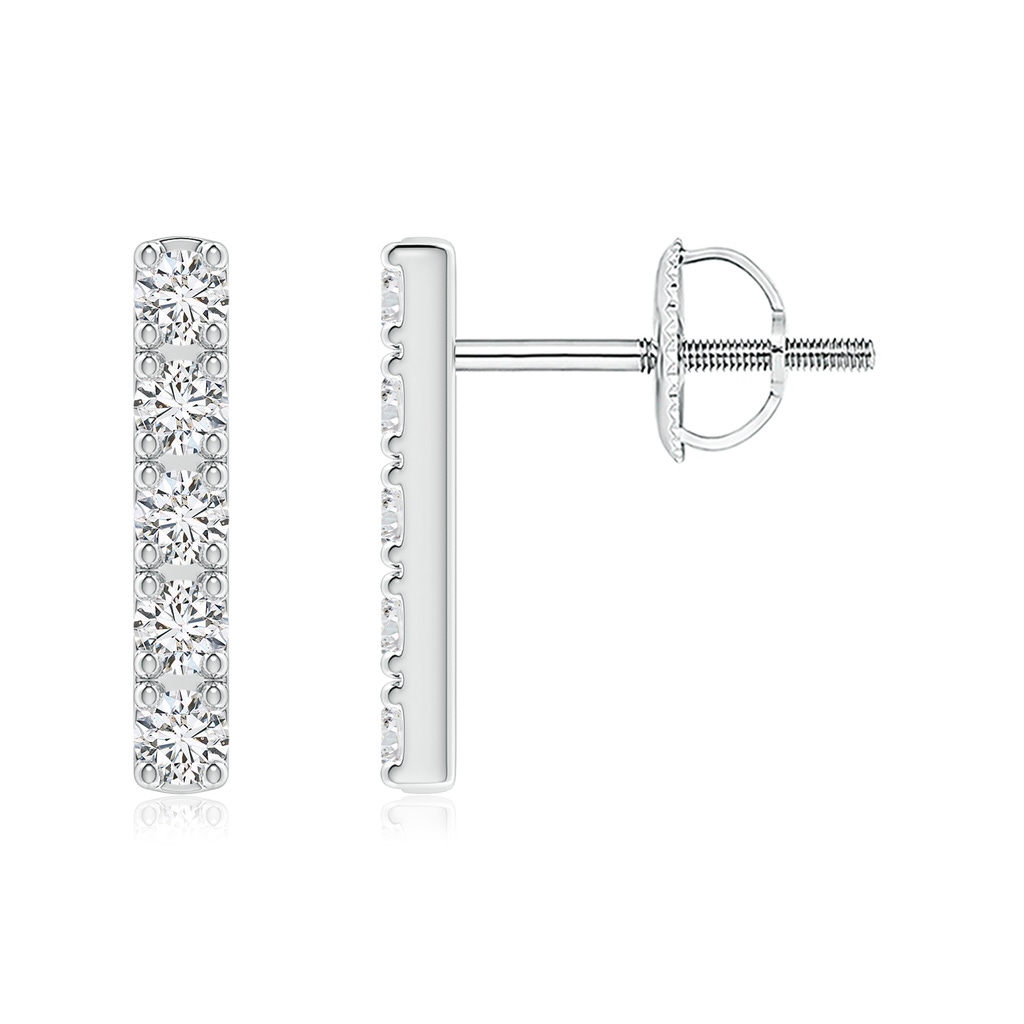 2.3mm HSI2 Prong-Set Diamond Vertical Bar Stud Earrings in White Gold