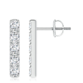 3mm GVS2 Prong-Set Diamond Vertical Bar Stud Earrings in P950 Platinum