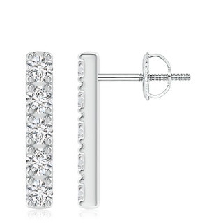 3mm HSI2 Prong-Set Diamond Vertical Bar Stud Earrings in White Gold