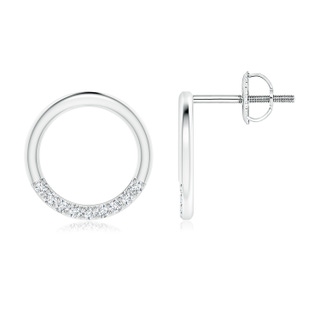 1.1mm GVS2 Open Circle Diamond Stud Earrings in P950 Platinum