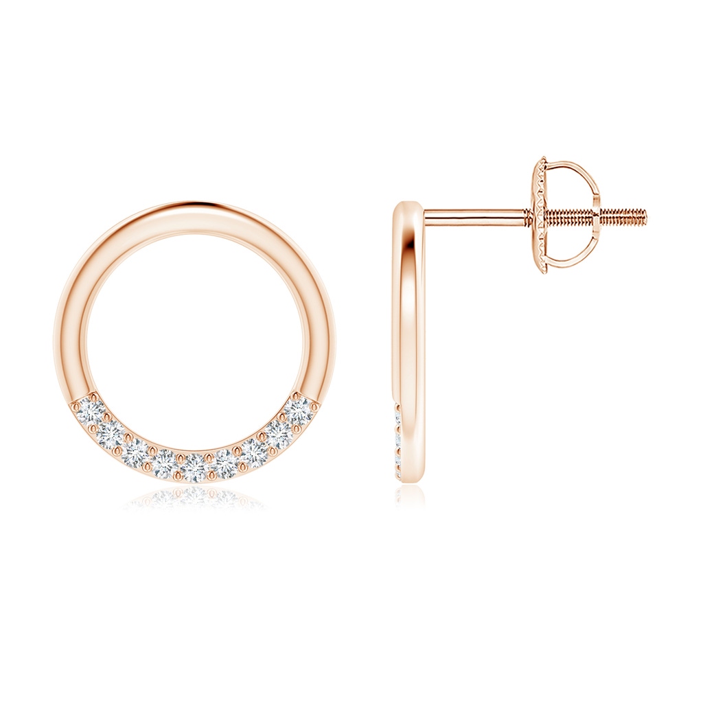 1.1mm GVS2 Open Circle Diamond Stud Earrings in Rose Gold