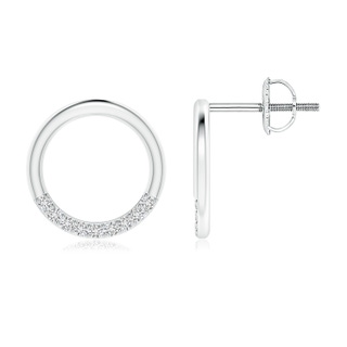 1.1mm HSI2 Open Circle Diamond Stud Earrings in White Gold