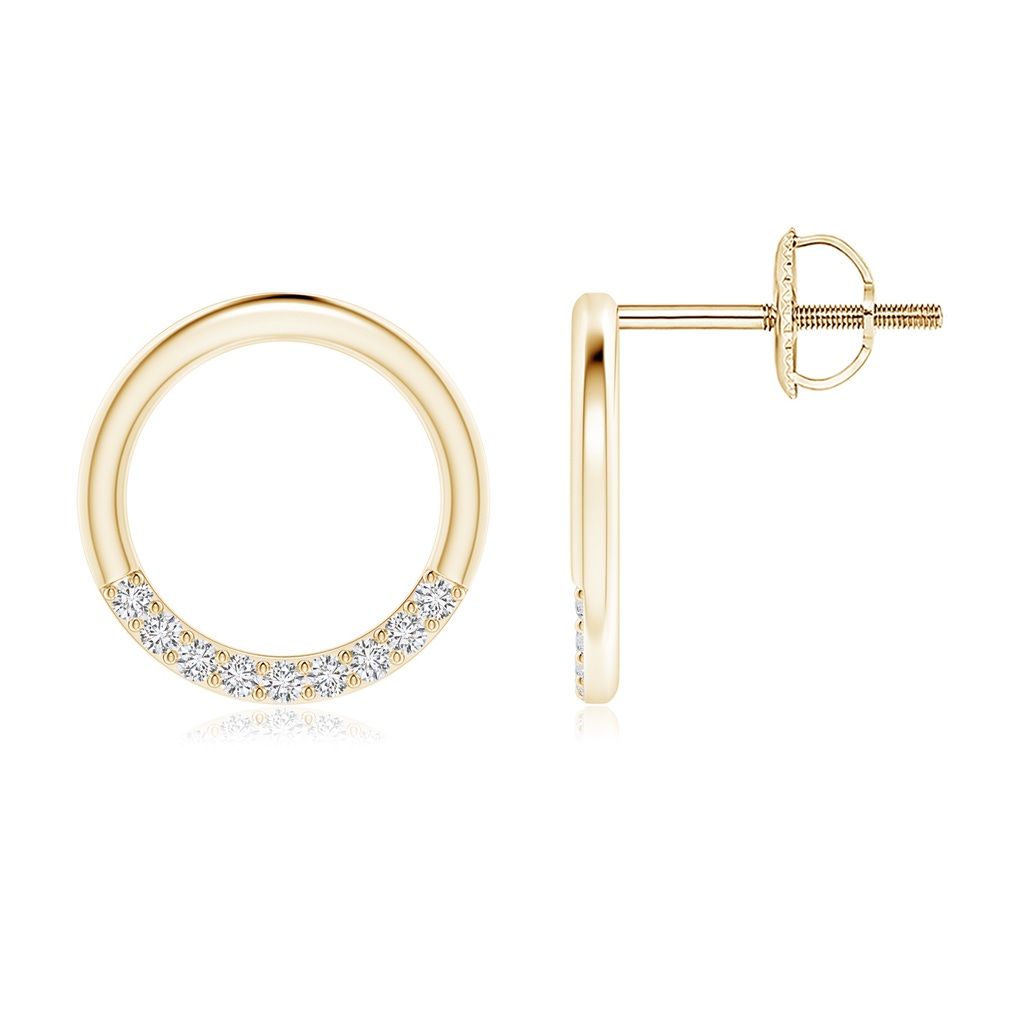 1.1mm HSI2 Open Circle Diamond Stud Earrings in Yellow Gold