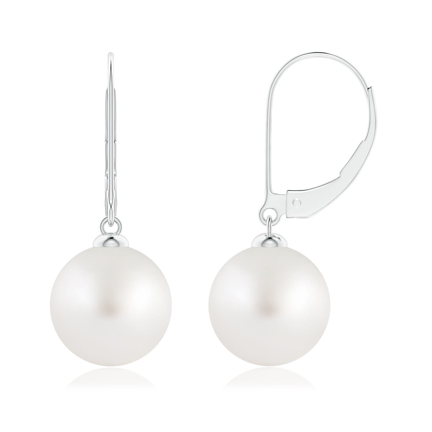 10mm AA South Sea Pearl Earrings with Leverback in P950 Platinum