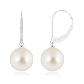 10mm AAAA South Sea Pearl Earrings with Leverback in P950 Platinum