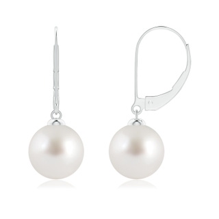 9mm AAA South Sea Pearl Earrings with Leverback in White Gold