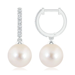 White Gold Freshwater Pearl Earrings