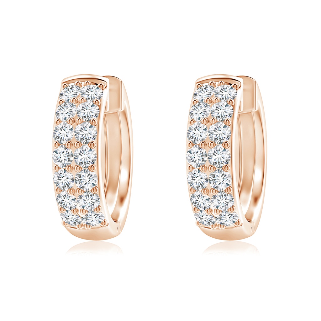 1.75mm GVS2 Twin-Row Diamond Hoop Earrings in Rose Gold