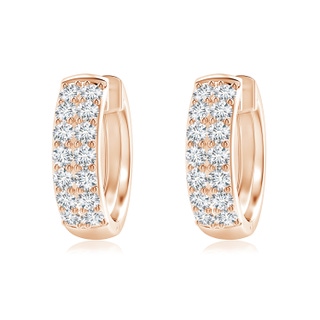 1.75mm GVS2 Twin-Row Diamond Hoop Earrings in Rose Gold